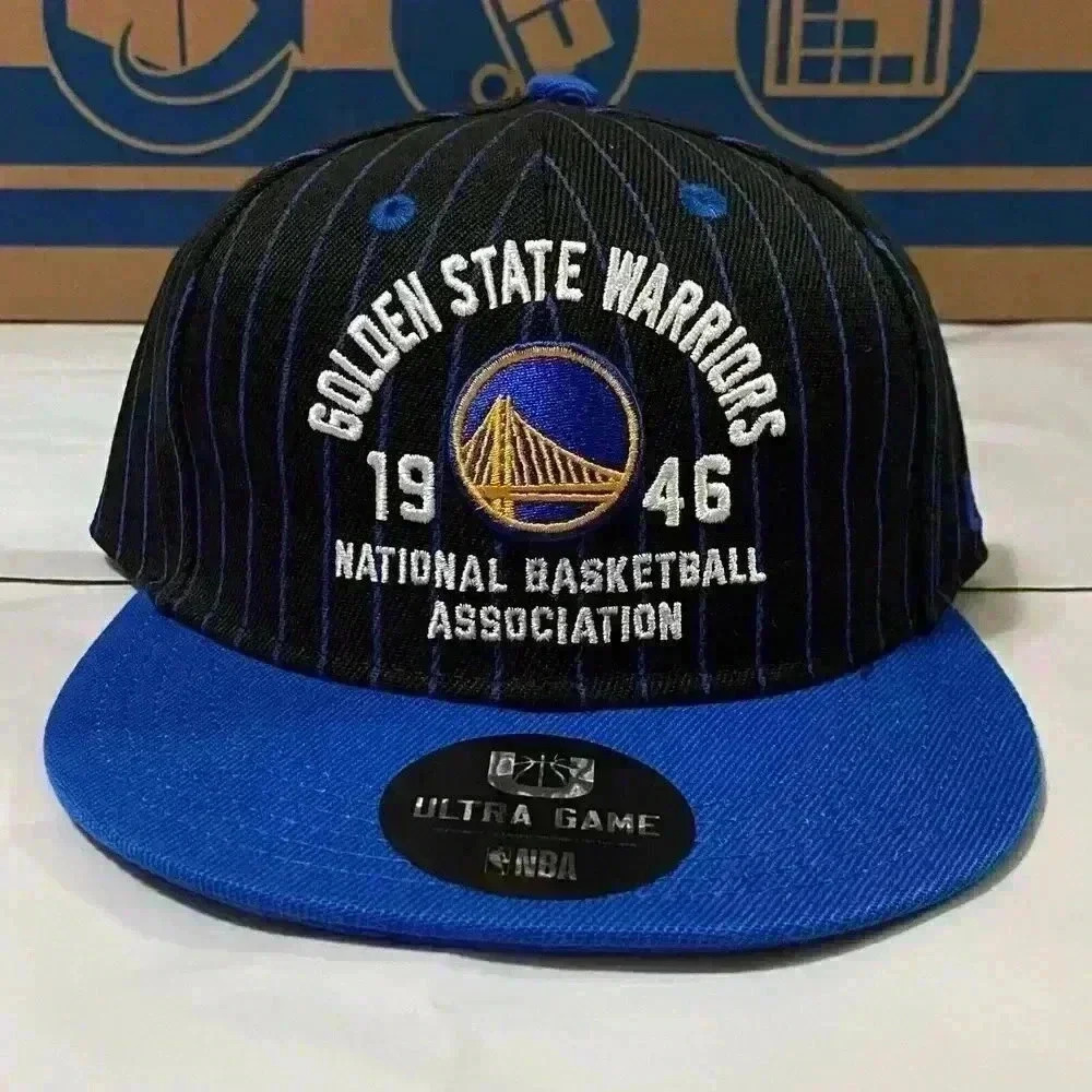 Ultra Game Golden State Warriors 1946 NBA Hat Youth Black & Blue Brim Adjustable